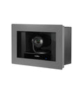 Game Changing HD PTZ Camera With OneLINK HDMI Extension For Hassle Free Video Calls Featuring Smart Glass Optics in wall-mounted frame.