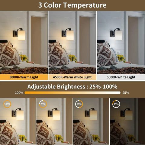 Sleek Matte Black Rechargeable Wall Sconces Set Of Two Wireless Dimmable Led Lights With Remote Easy Setup For Bedroom And Living Room All Day Battery Operated Lamps Heavy Duty Build Badass Style showing 3 color temperatures.
