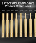 Eight Piece Brass Pin Drive Punch Set With Red Storage Pouch For Bench Work A Handy Go To Tool For Upgrading And Repairing