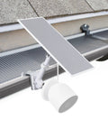 Gutter Mount For Nest Cam Battery And Solar Panel, Two In One Outdoor Mount Bracket with Elevated Viewing Angle on house gutter