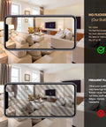 Comparison of couch in living room, top with Soft White A19 Light Bulbs 25W 210 Lumens 120V E26 Medium Base Incandescent 2500K Warm Glow 2-Pack, bottom with frequent flicker.