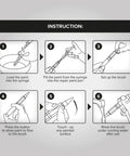 Instruction steps for using the Heavy Duty Refillable Touch Up Paint Pen Set Featuring Six Customizable Markers.