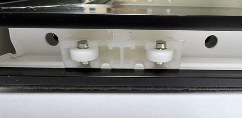 Heavy Duty Adjustable Window Roller Replacement With Slick Nylon Wheels For Vinyl Windows Lowkey smooth operation close-up view of rollers.