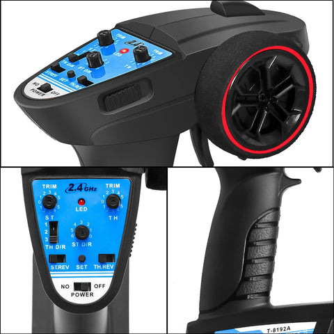 Close-up of 2.4GHz transmitter for 2 In 1 ESC And Receiver Combo With 2.4G Transmitter For Axial SCX24 RC Car.