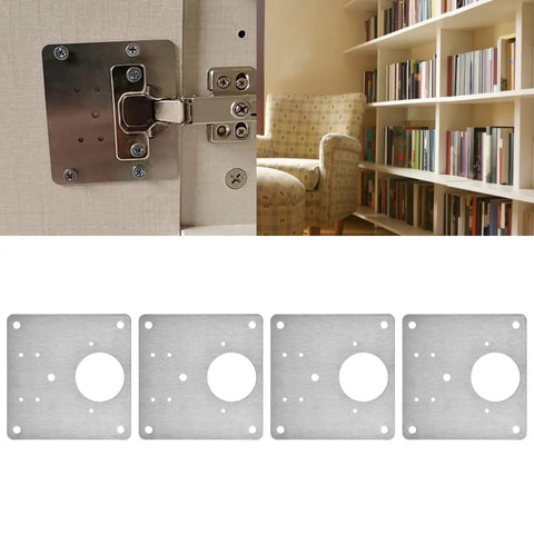 Extra Durable Stainless Steel Hinge Repair Plate Kit For Cabinet Doors Beefed Up Reinforcement For Worn Hinges Heavy Duty Set