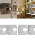 Stainless Steel Cabinet Hinge Repair Plate 4 Pack With 24 Screws Reinforcement Brackets for fixing loose cabinet doors.