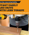 Image of a person driving a Premium Coated Composite Deck Screw Size 10 X 2-3/4 Inch into wood using a drill.