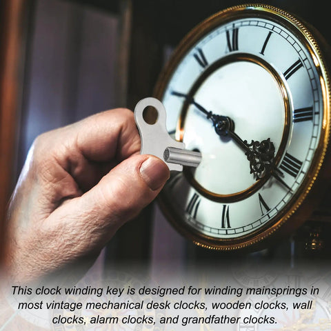 Hand using Two Pack Wrench Clock Keys For Winding Clocks, 3.8mm Hole, 52mm Long Steel Clock Keys For Mechanical Alarm Clocks