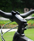 Close-up of 7 Degree Aluminum Bike Stem For 31.8mm Bar Clamp, 1-1/8 Inch Steerer, 60mm Length, CNC Machined 6061-T6 on bicycle