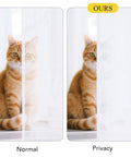 Comparison of normal curtain vs. White Privacy Curtains Four Panels Light Filtering Rod Pocket Top Window Drapes 42 Inch Wide By 63 Inch Long Each Non See Through Opaque for Kitchen Bathroom Living Room Decor.