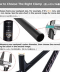 Diagram showing how to choose the right clamp size with measurements for Beefy Aluminum Alloy Bike Seat Post Clamp With Quick Release Easy Install Retaining Bolt Fits 28.6mm 31.8mm 34.9mm Seatposts For Mountain Road Fixie Track Folding DH MTB BMX Bikes Black.