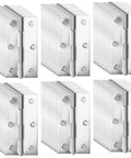 60 Pack Stainless Steel Cabinet Hinges Measuring Two Point Five Inches, Rock Solid Butt Hinges For Drawers Furniture Doors And Workshop Shelving, Silver Shine Pro Grade arranged for display.