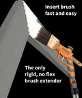 Revolver 2in1 Paint Brush Extender And Roller Holder For High Ceilings And Corners, showing rigid handle at an angle.