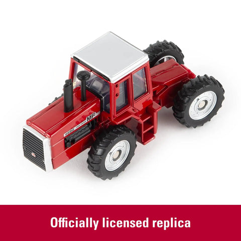 Scale Model Massey Ferguson 4880 4WD Diecast Tractor Toy For Kids One Sixty Four Scale with realistic cab windows and rubber wheels