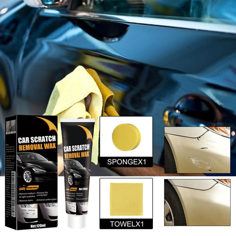 All In One Car Scratch Remover Wax Kit With Wiping Sponge For Deep Scratches On All Vehicle Paints 2026 Edition Polishing Wax Duo