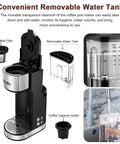 Single Serve K Cup Coffee Maker With 14 Oz Removable Water Reservoir Fast Brew Self Cleaning Function Compact Black Coffee Machine For Home Or Office Easy One Cup Brew System featuring detachable filter and capsule holder