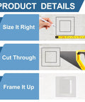 Image showing instructions for White Hinged Removable Drywall Access Panels Smooth Action Straightforward Install No Hassle Wall Cover For Plumbing Electrical Wiring Heavy Duty Abs Plastic 3 Pack 5 By 5 Inches.