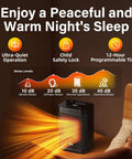 Fast Heating Ceramic Space Heater For Home And Office With 80 Degree Oscillation Thermostat 12 Hour Timer Eco Mode Remote Control