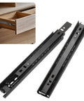 Soft Close Drawer Slides 9.4 Inch Full Extension Ball Bearing Rails For Cabinets And Furniture 33Lb Capacity, Black Steel