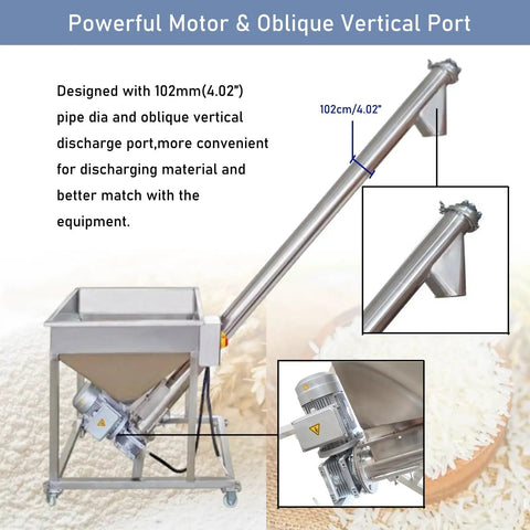 Heavy Duty Screw Conveyor Machine With Spiral Feeder And Bucket Conveyor Inclined Type For Powder Materials 220V 1.1kW