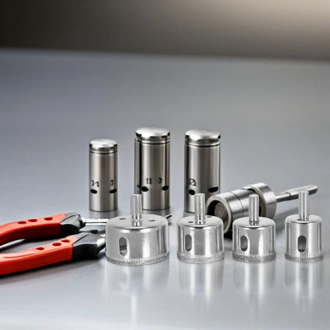 Get This Sweet Healifty 20pc Diamond Hole Saw Kit To Cut Ceramic Tile, Granite And Marble Like A Boss With Precision And Heat Dispersing Drill Bits That Handle Metal Too For Your Next Home Makeover Project Without Breaks. 20-piece diamond hole saw set on a table