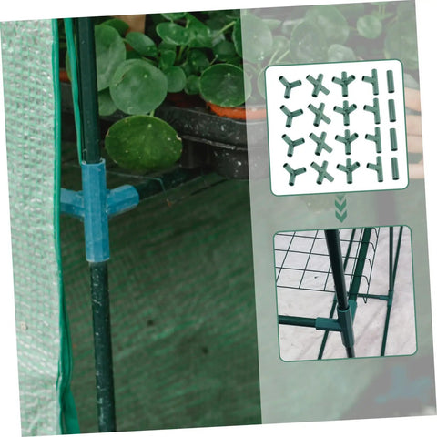 20 Piece Durable Gardening Frame Connectors Tubes Joints for Greenhouse Flexible Support Brackets for Plant Growth Heavy Duty Reinforcement for Polytunnel and Outdoor Use