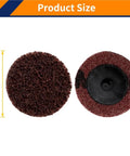Grab These 50 Pieces Of Awesome 2 Inch Nylon Sanding Discs With 1/4 Inch Holder For Orbital Sanders To Smooth Wood, Metal And Walls Like A Boss, showing two 2-inch nylon sanding discs.