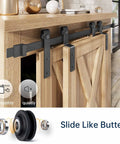 4 Ft Mini Cabinet Bypass Double Sliding Barn Door Hardware Track Kit shown installed on wooden cabinet
