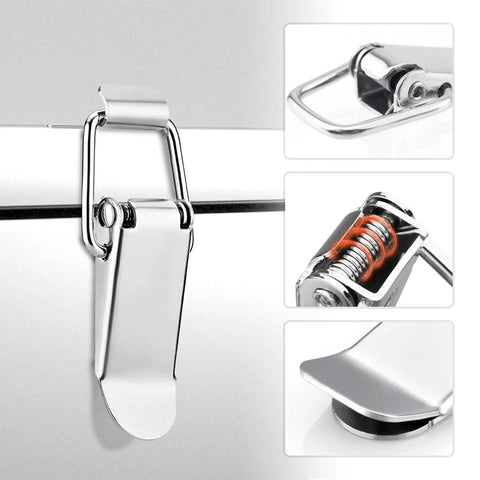 Spring Loaded Toggle Latches With Screws 73 Mm Stainless Steel Silver Small Clamp Clips for secure closures