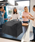 Heavy Duty Waterproof Pizza Oven Cover For Cuisinart CGG403 3 In 1 Portable Pizza Oven All Season Weatherproof Shield displayed indoors