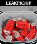 Leakproof Picnic Backpack Cooler With Built In Lunch Box Insulated For Women And Men filled with ice and red cans