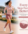 Woman running wearing 4 Pairs Compression Socks For Women And Men With 15-20 mmHg Graduated Compression For Circulation