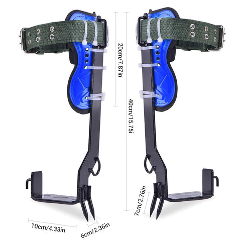 Beefed Up Tree Climbing Kit With Anti Slip Footboards And Tool Set For Rock Climbing, Tree Trimming, Rust Resistant Carbon Steel Gear