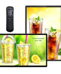 Hassle Free 21.5 Inch Digital Signage Board With Quick Wifi And Remote Pairing For Retail Shops displaying iced drinks images.
