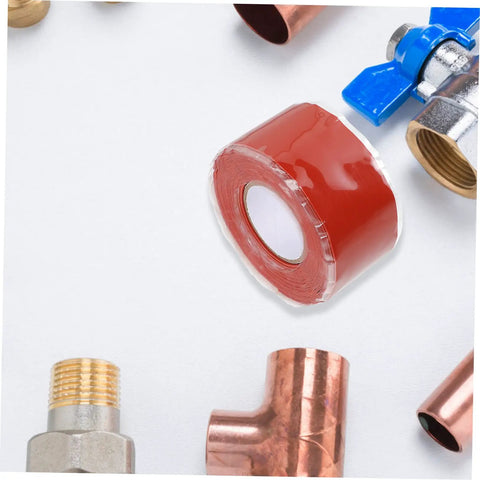 Leak Stop Tape For PVC PPR And Metal Pipes Flexible Self Adhesive Sealing Tape For Quick Waterproof Airtight Repairs, red roll with fittings