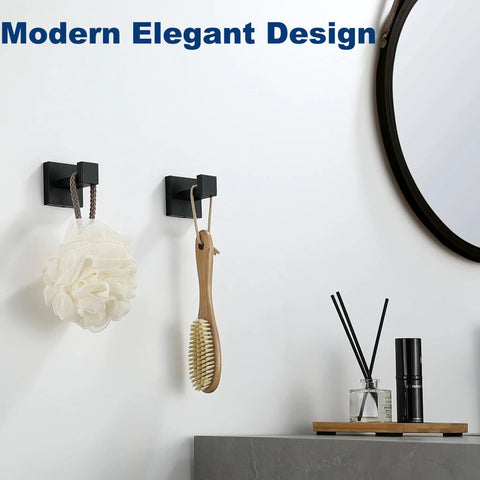 Matte Black Towel Hooks For Bathroom And Kitchen Tough As Nails Heavy Duty Stainless Steel SUS304 Wall Mount Coat And Towel Hangers