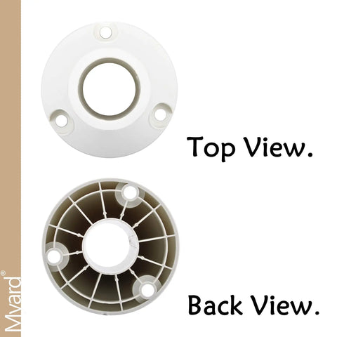 Surface Mount Base Anchor Flange For 1.9 Inch Pool Rail And Handrail Ladder To Concrete Or Wood Deck Ivory White 1 Pack 3 Inch Base