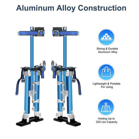 18 To 30 Inch Adjustable Drywall Stilts Durable Professional Grade Lightweight Aluminum Tool Stilt For Sheetrock Painting