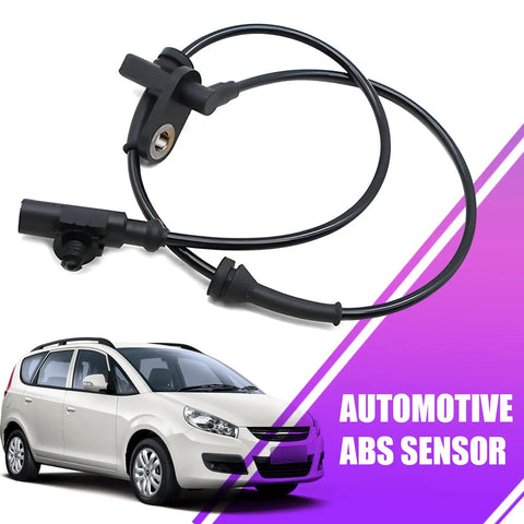 Left Rear Wheel Speed Sensor ABS for Cars, black, durable, water and dust resistant, shown with cable and connector.