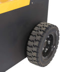 Rock Heavy Duty Electric Powered Tugger 7k Super Tough Motor tire close-up showing rugged tread for stability and smooth movement.