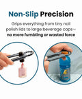 3 In 1 Bottle Opener For Jars Bottles And Cans No Sweat Easy Grip Tool For Weak Hands Twist Caps Pull Tabs Pop Tops Small Lids Arthritis Aid Manual Kitchen Tool Black on nail polish and bottle caps