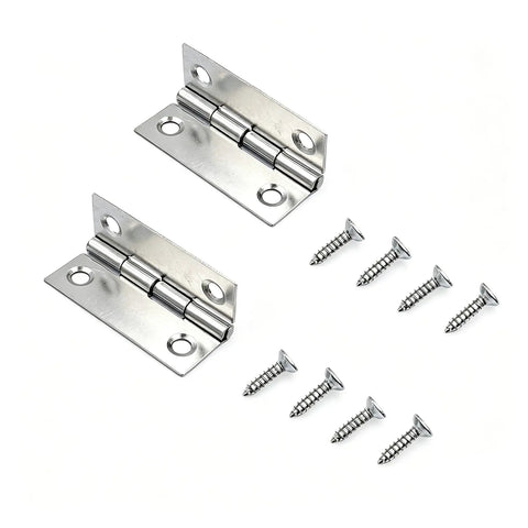 Matte Black Folding Butt Hinges Set Of 12, 1.72 Inch 4 Hole Small Cabinet Hinges With Screws For Small Drawers Doors Tool