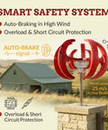 Vertical Wind Turbine Kit 100W 300W 500W With MPPT Controller featuring smart safety system in rural setting