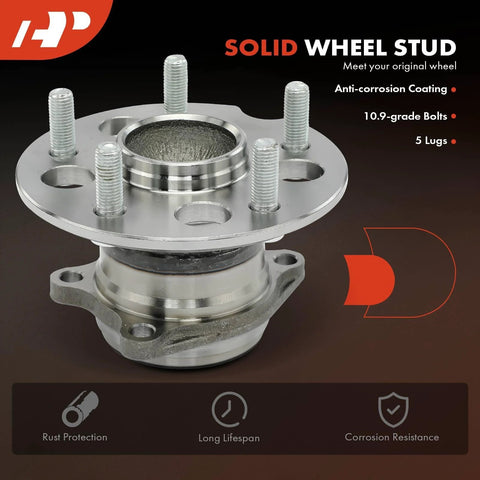 Beefed-Up Rear Wheel Bearing And Hub Assembly Pair For Toyota RAV4 1996 2003 5-Lug Non ABS FWD Only Direct Fit OEM Quality