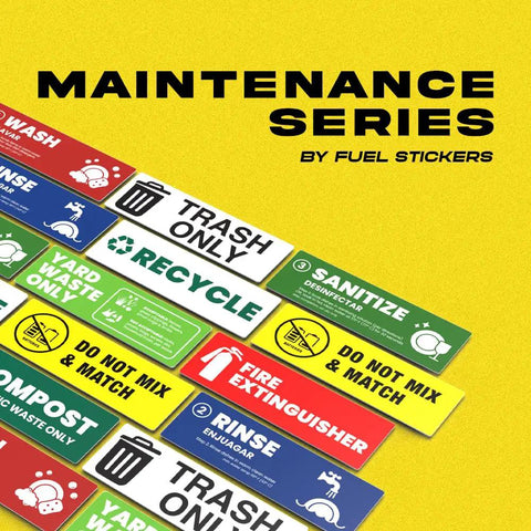 Daily Lubrication Stickers For Heavy Duty Machinery And Equipment - 2x1 Inch Maintenance Labels, 20 Count, Ultra Durable USA Made, Clear Lubrication Reminders To Prolong Equipment Life And Cut Downtime. Maintenance series labels on yellow background