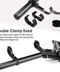 Bike Handlebar Extender 11.8 Inch Aluminum Alloy Bracket with Double Clamp for Secure Cockpit Space Expansion