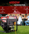 Beefy 4000W Portable Inverter Generator For Camping RV Tailgating And Home Backup Power in outdoor setting