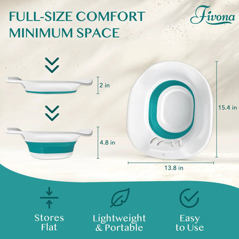 Super Comfy Foldable Sitz Bath Insert For Postpartum Recovery And Hemorrhoid Relief With Heat Resistant Epsom Salt Soak Basin Universal Toilet Fit And Quick Dry Design For Daily Use