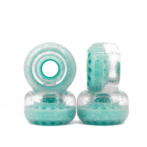 Outdoor Roller Skate Wheels 38mm By 62mm 80A Turquoise 4 Pack Durable Urethane For Park Ramps Street Bowls And Outdoor Skating