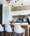 Modern kitchen with white cabinets featuring 20 Pack Black Square Bar Cabinet Knobs And Pulls Set For Kitchen 2 Inch Square Cabinet Handles Matte Black